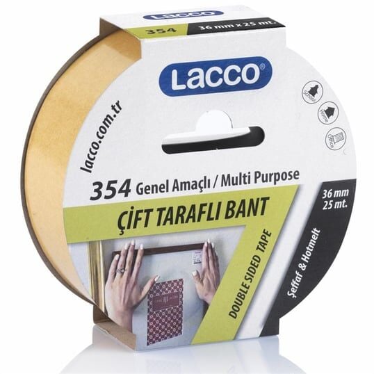 Lacco Çift Taraflı Bant - 36 mm* 25 mt.