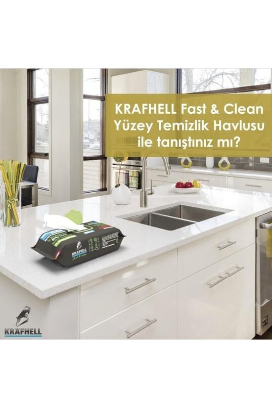 KRAFHELL Fast & Clean Ekstra Büyük Yüzey Temizlik Havlusu XL 100 Yaprak