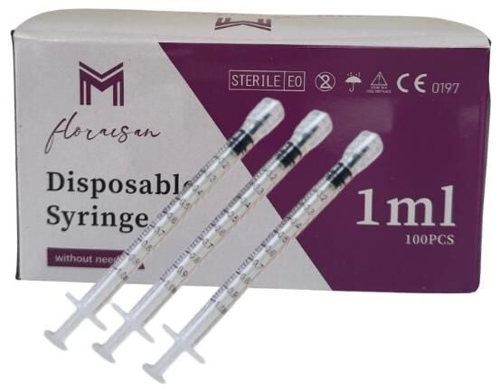 Enjektör 1 ML Luer-Lock Şırınga 100 Adet / Kutu