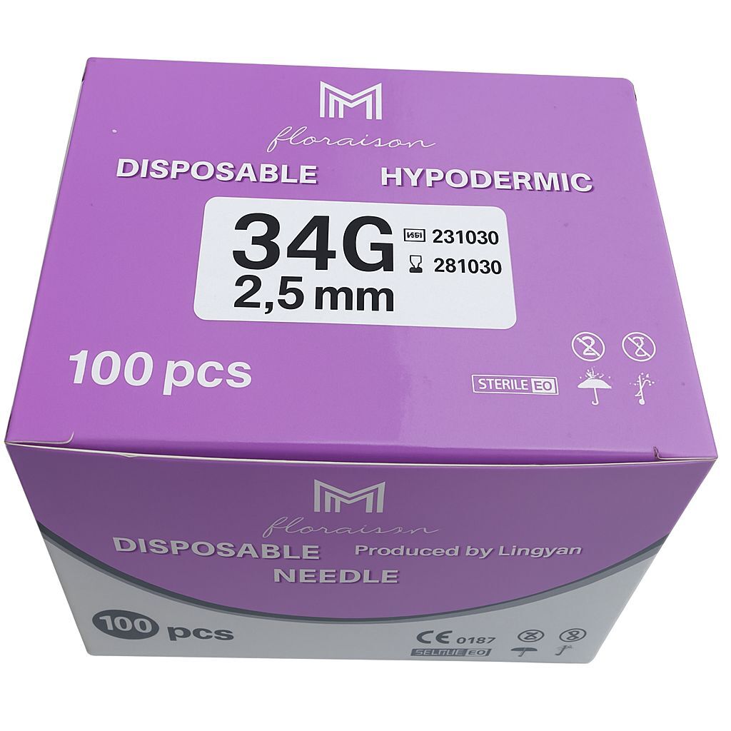 Mezoterapi İğne Ucu 34G 2,5 MM 100 Adet / Kutu