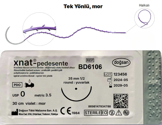 Xnat-Pedesente 0 35mm 1/2 yuvarlak 30cm loop ( Halkalı )