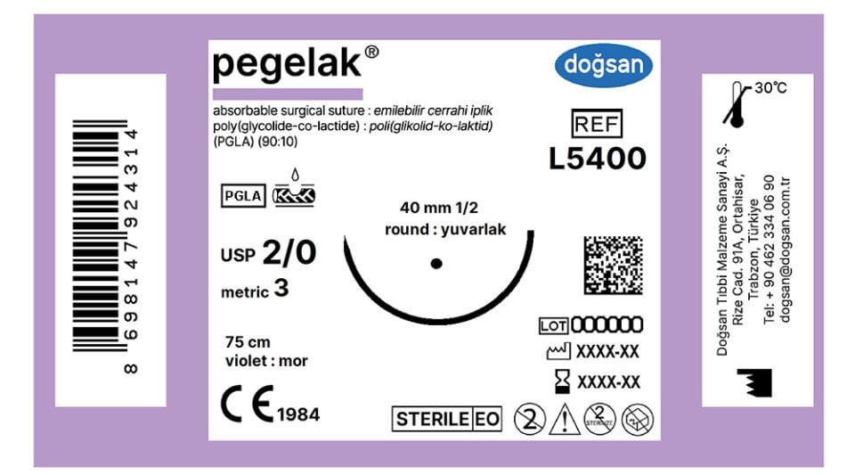 Pegelak 2/0 40 1/2 yuvarlak,75cm