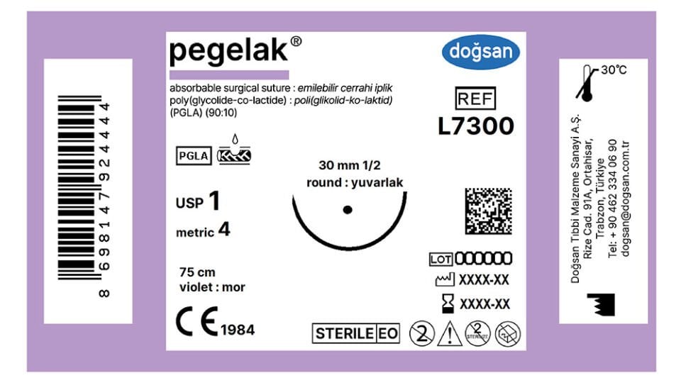 Pegelak 1 30 1/2 yuvarlak,75cm