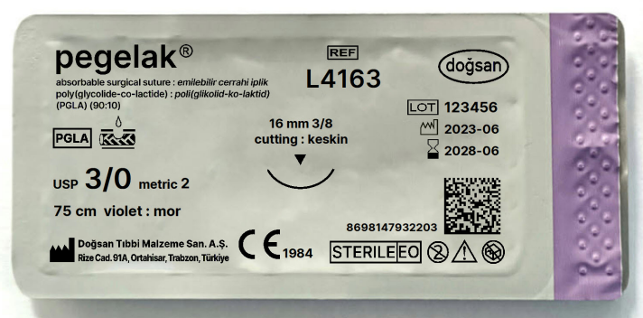 Pegelak 3/0 16 3/8 keskin(▼),75cm