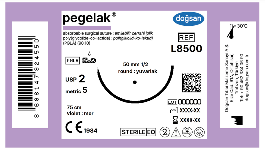 Pegelak 2 50 1/2 yuvarlak,75cm