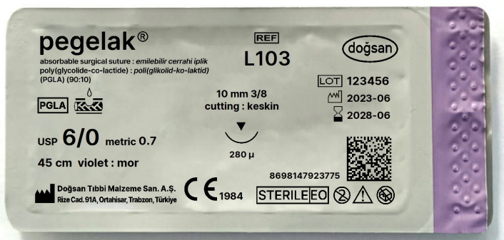 Pegelak 6/0 10 3/8 keskin(¡),280μ,45cm